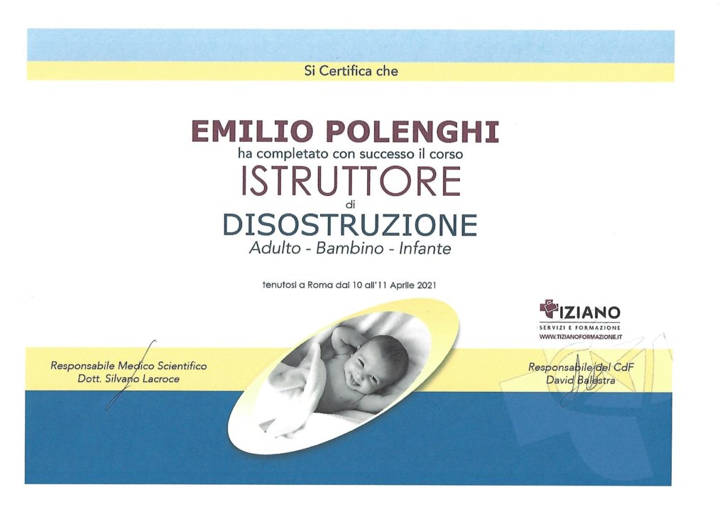 Istruttore di disostruzione delle vie respiratorie